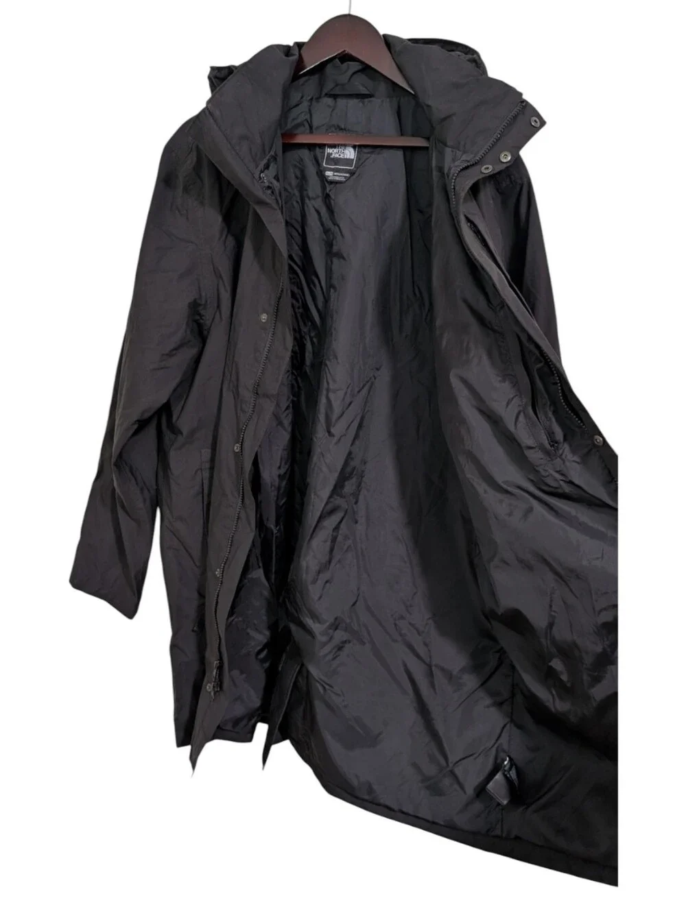 The North Face HyVent Black Hooded Rain Jacket Parka Men's XL